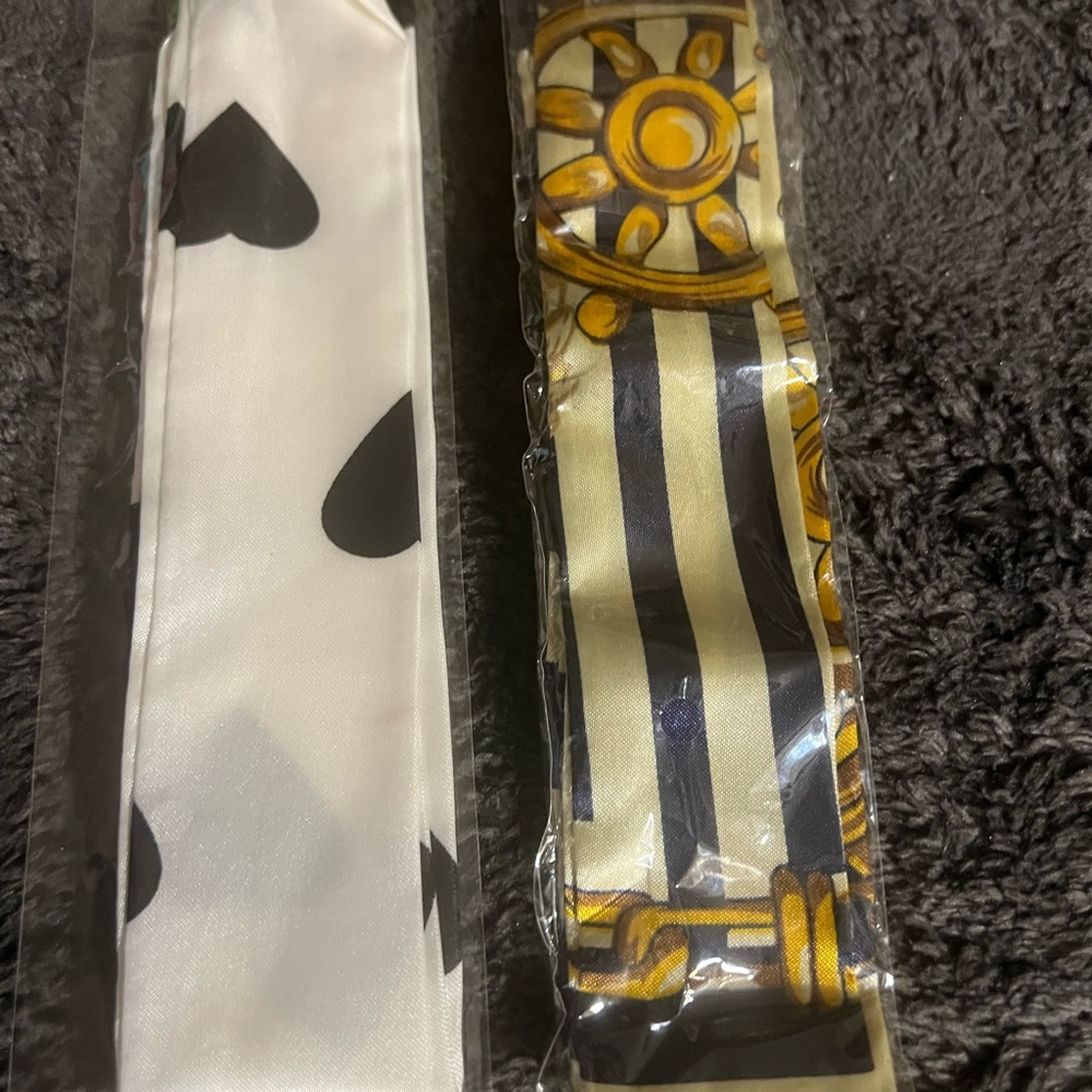Black and White Heart Tie & Gold Patterned Tie Set